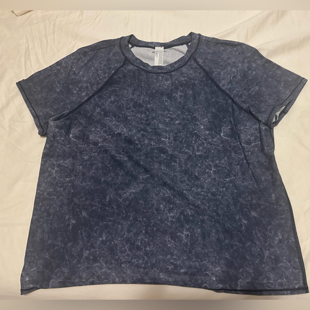 lululemon athletica Navy Mineral Wash Short Sleeve Tee
